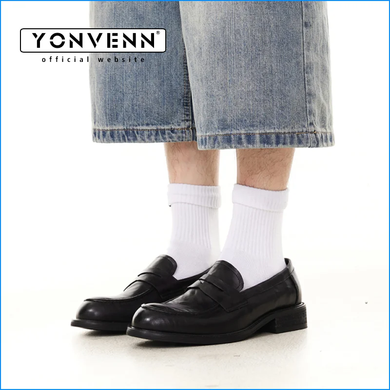 

Элегантные мужские лоферы без шнуровки, классические кожаные туфли дерби из натуральной воловьей кожи с квадратным носком для поездок на работу