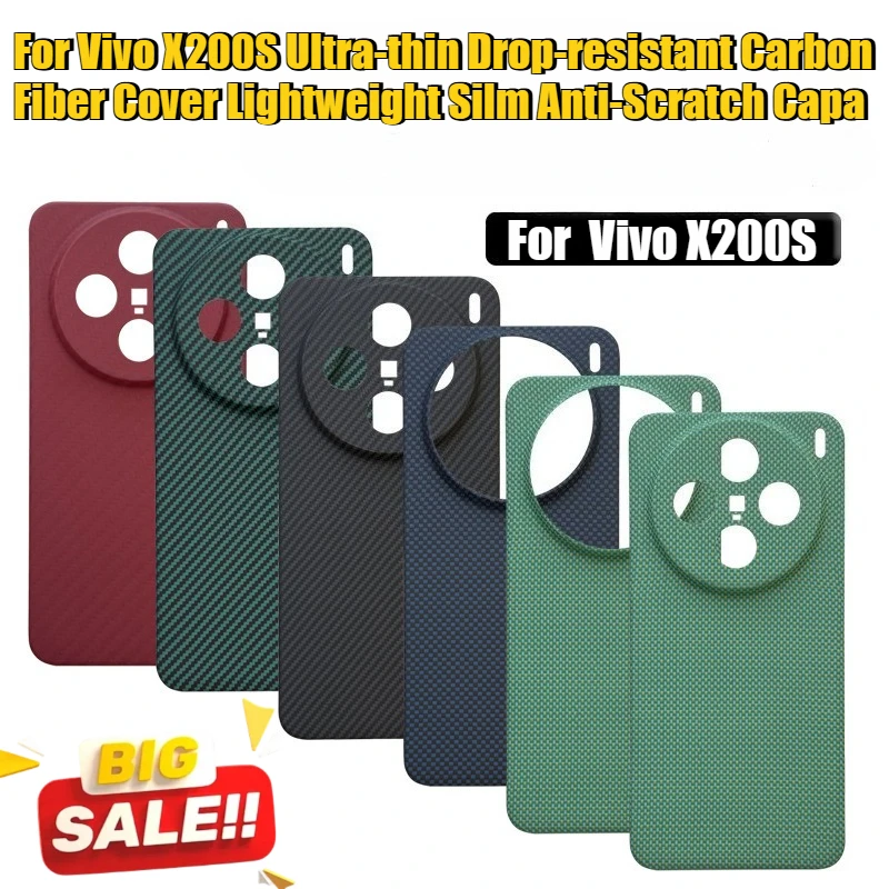 

Real Aramid Carbon Fiber Case for Vivo X200S Ultra-thin Drop-resistant Carbon Fiber Cover Lightweight Silm Anti-Scratch Capa