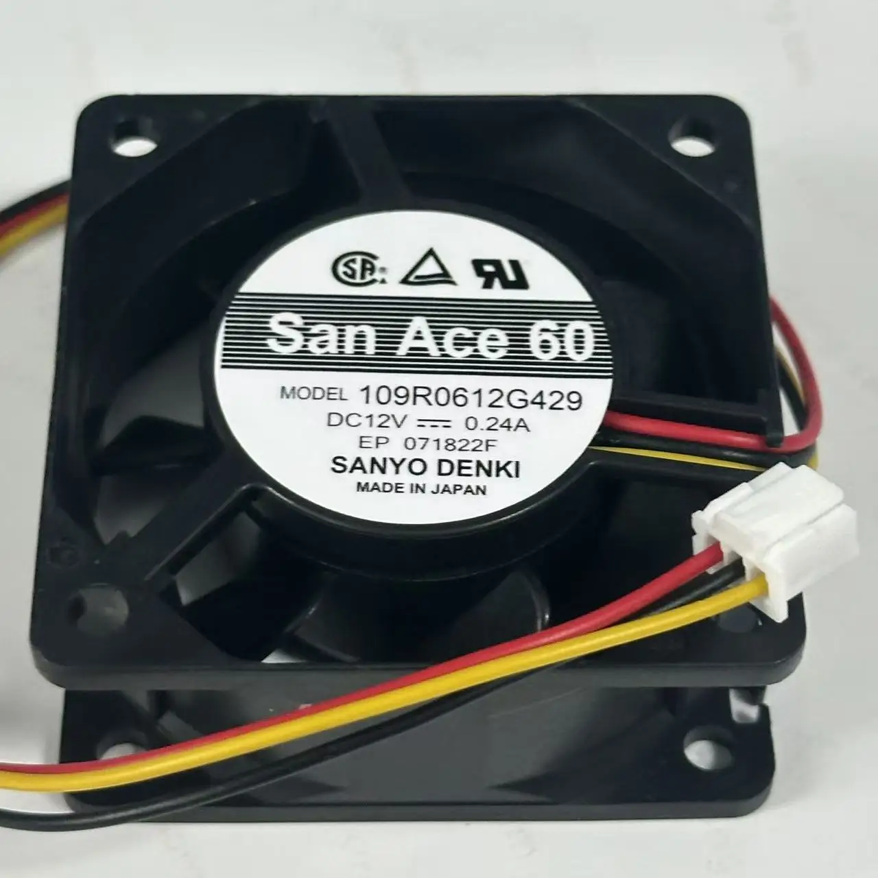 SANYO DENKI 109R0612G429 DC 12V 0.24A 40x40x20mm 3-Wire Server Cooling Fan