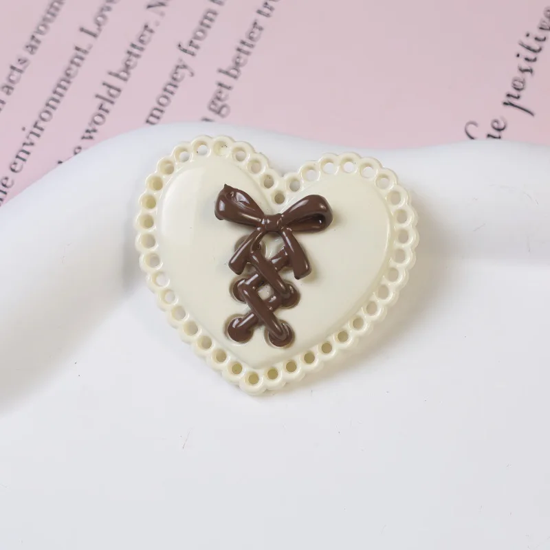 New Sweet Cool Pink Bow Heart Resin Charms, DIY Hair Clips, Phone Case & Crocs Decorations