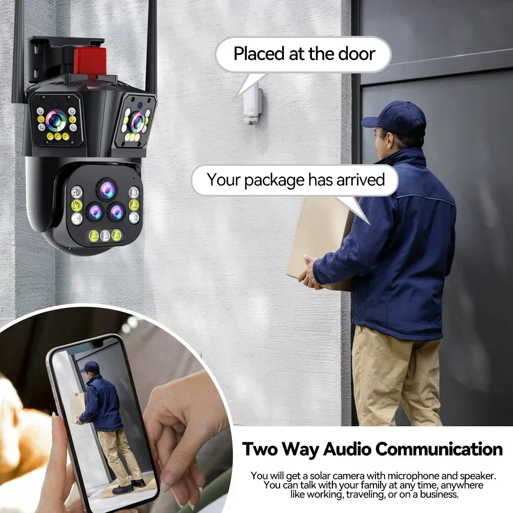 4K 20MP WiFi IP Camera Five Lens 20X Zoom Outdoor Wireless PTZ Home Security Protection Auto Tracking CCTV Video Surveillance