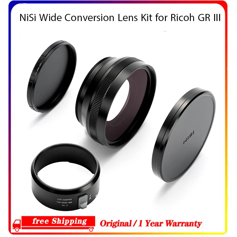 Kit de Lentes de Conversión Gran Angular NiSi para Ricoh GR III - Lente Gran Angular 0.78x PR-10 y Adaptador GR3 PR-11 con Bloqueo Seguro - Equivalente a 21 mm