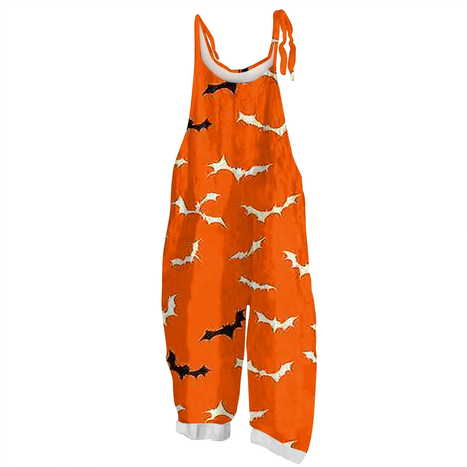 Mono Popular de Color sólido con estampado de estilo Halloween para mujer, monos Retro florales a la moda de alta calidad, pantalones informales con cuello Halter