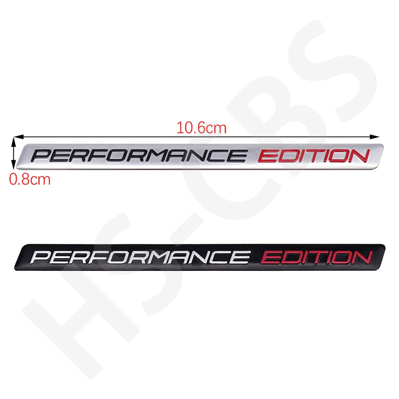 1Pcs 3D Aluminium Performance Edition Letter Logo Emblem Rear Trunk Badge Auto Fender Sticker Decal Silver Sticker Accessories