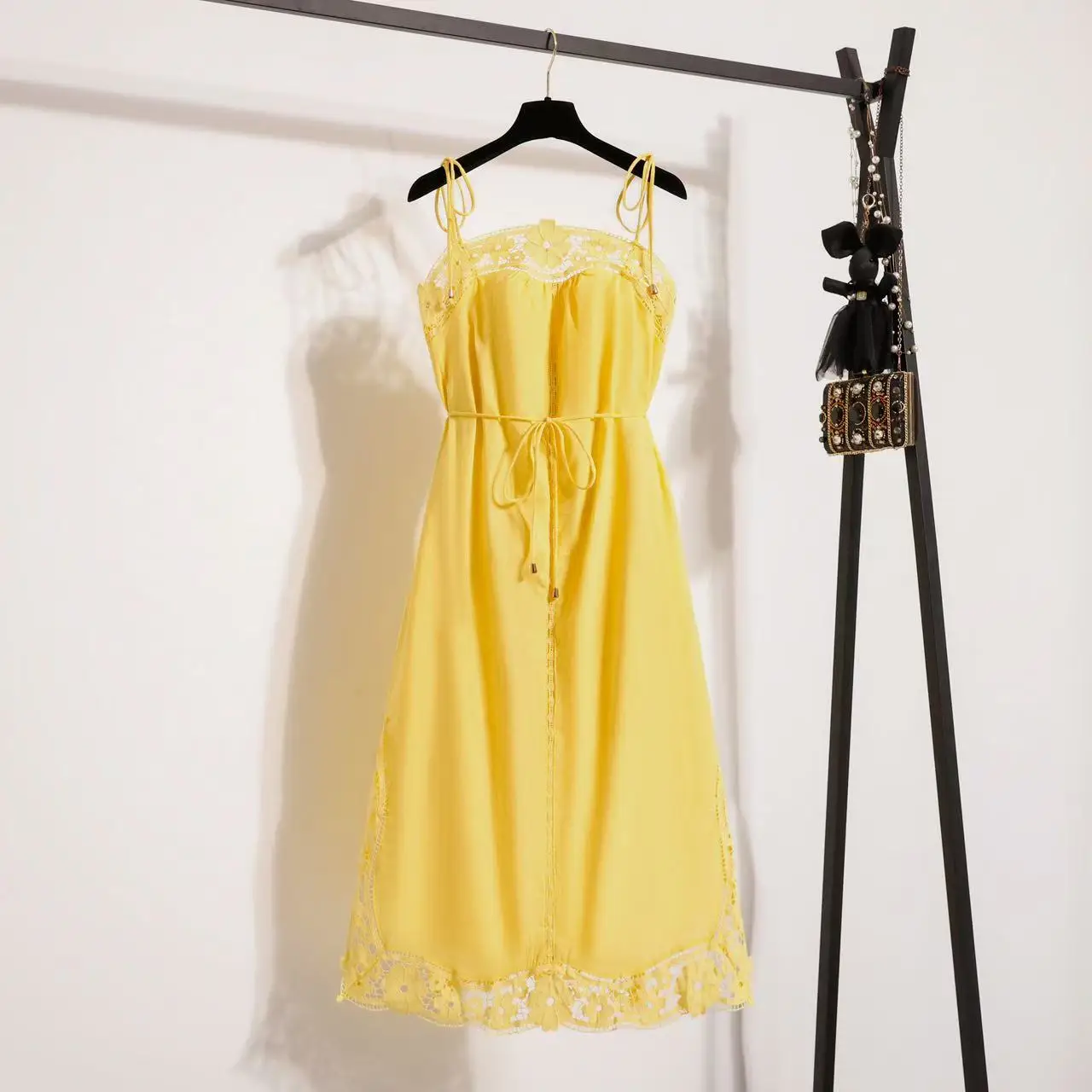 Lente Zomer Nieuwe Sle 2026 Kant Borduren Linnen Patchwork ter Dr Long Sve Dames Faion Ciwalk Katoen 00%