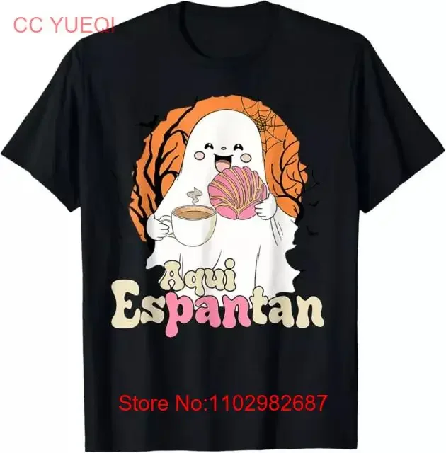Aqu Espantan Pantasmas Ghost Conchas Хэллоуин мексиканская футболка S 3XL винтажная стираная уличная дизайнерская одежда Повседневная