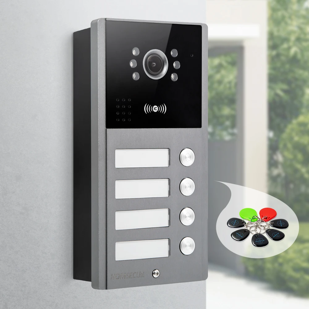 non-autonomo-videocitofono-homsecur-mal-4-ahd-con-accesso-tramite-scheda-rfid-per-videocitofono-xsl-per-4-famiglie