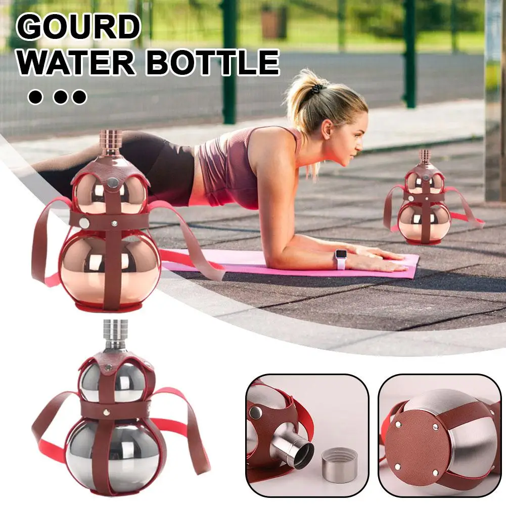 1000ml/ 1500ml Stainless Steel Gourd Kettle Canteen Portable Water Bottle Classic Water Cup Chinese Cup Q8q3