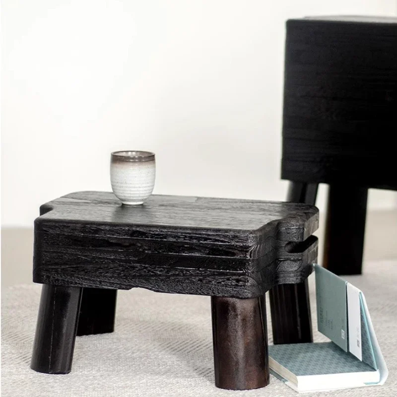 Solid Wood Entryway Stools Comfortable Kid's Changing Shoe Stool Handcrafted Round Seat for Living Room Minimalist Shoe Bench