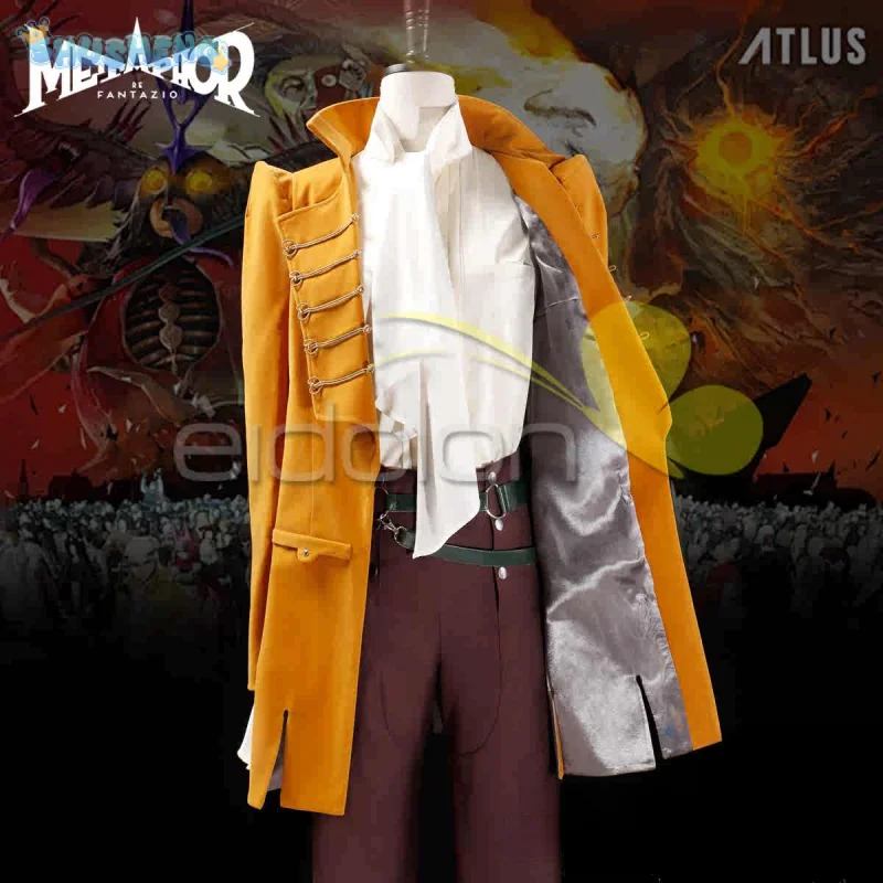 Metaphor: ReFantazio Leon Strohl Soldier Cosplay Costume Coat shirt tie pants complete set gorgeous outfit Halloween Man unifom