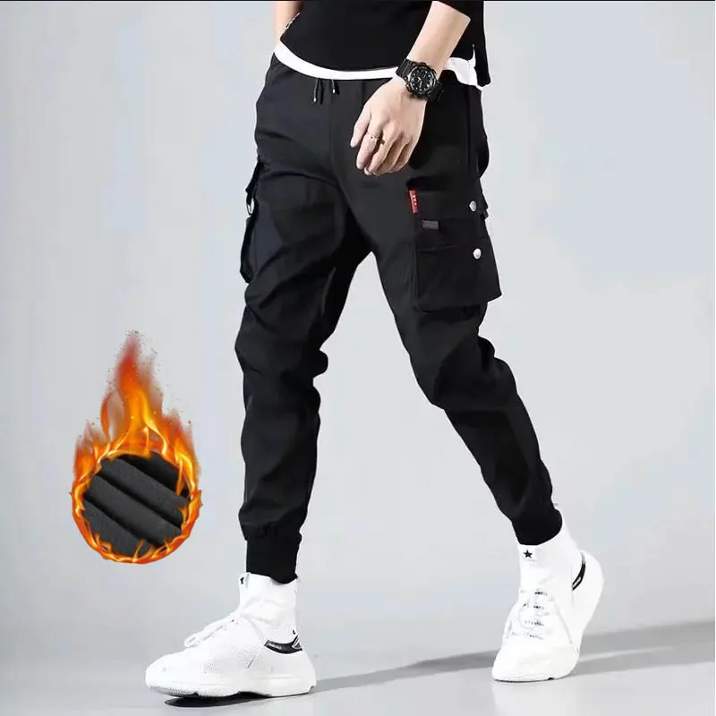 

Men's casual pants with thick velvet winter fashion thick men's warm straight leg classic autumn and winter style 2024 new i