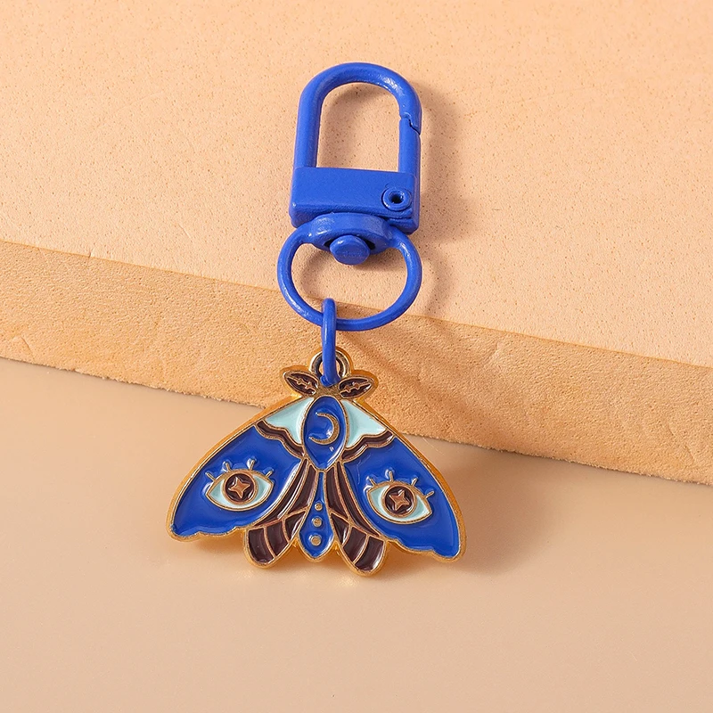 Cute Enamel Butterfly Keychain Small Bells Flower Key Ring Women Girls Handbag Pendants DIY Kid\'s Jewelry Gifts