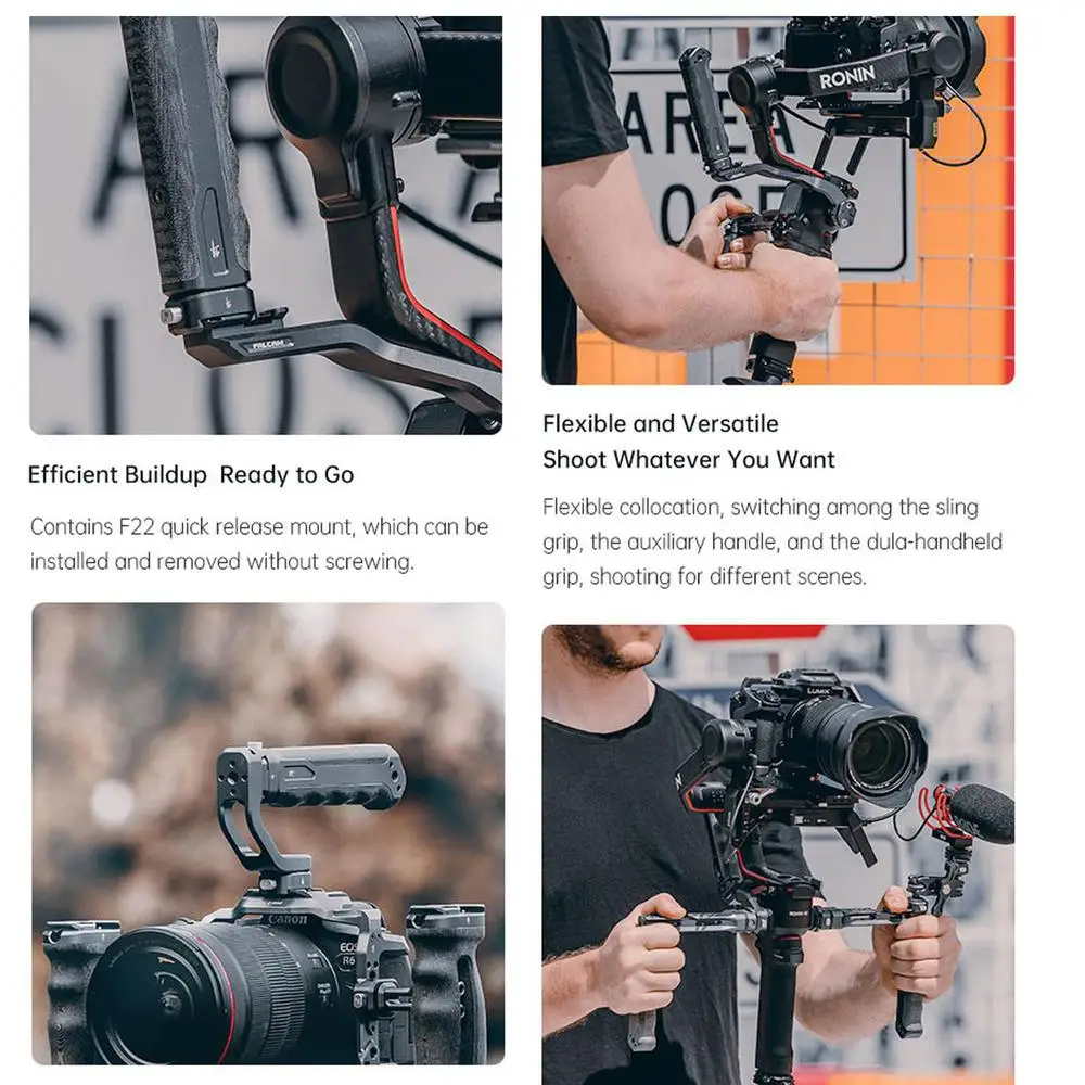 FALCAM F22 قبضة يد سريعة الإصدار مقبض كاميرا شامل مع فتحة ملولبة 1/4 فتحة تحديد المواقع ARRl لمثبت Gimbal