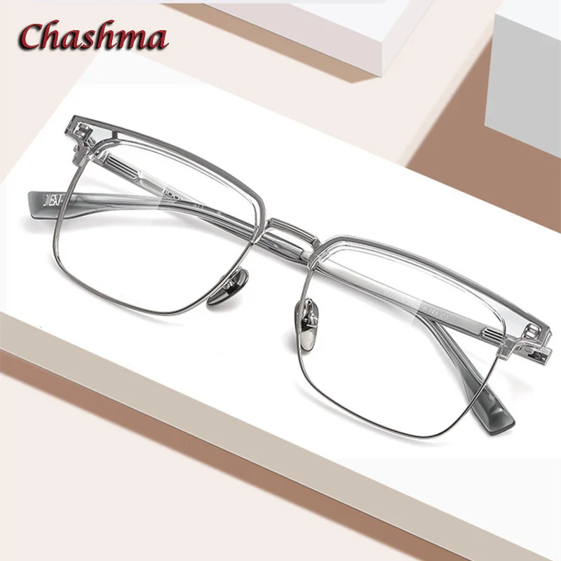 

Chashma Men Glasses Acetate Titanium Prescription Lenses Fashion Teens Light Design Optical Glasses Women Quality Spectacle