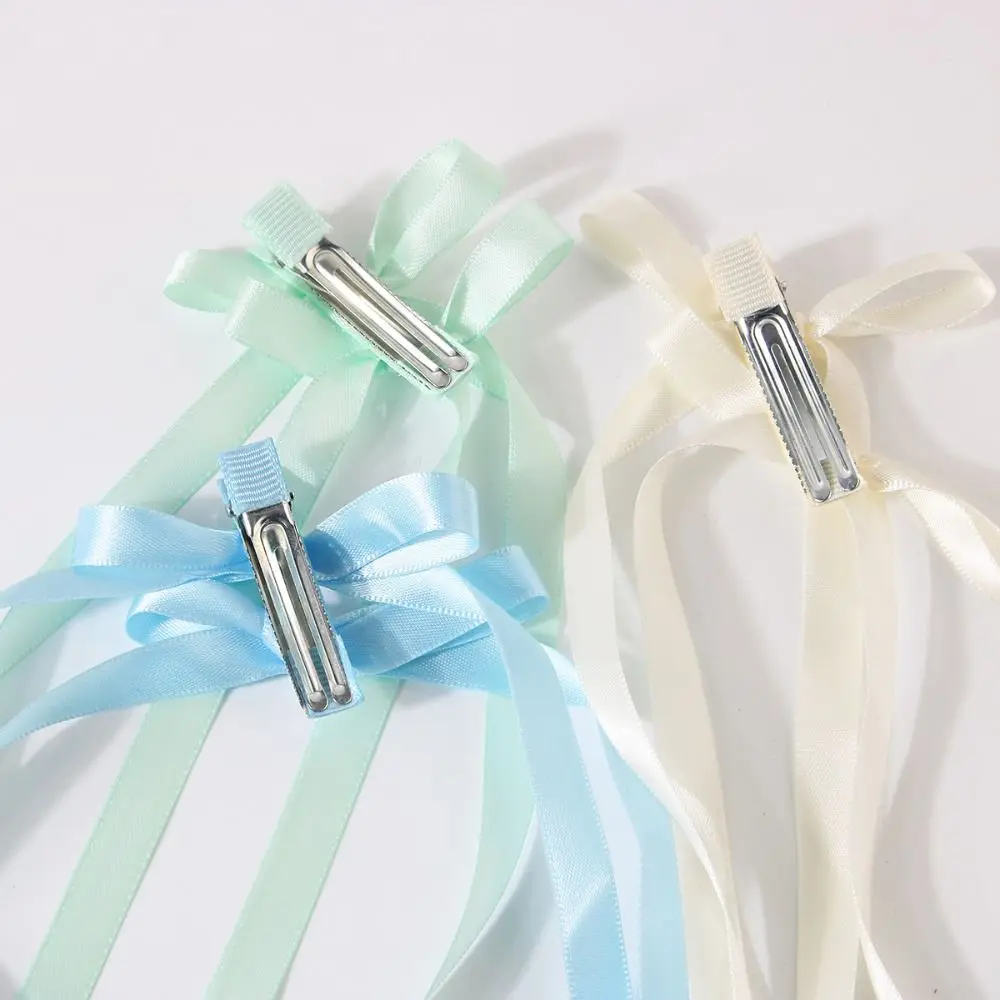 

Simple Long Tassel Balletcore Bow Hairpin Barrettes Cloth Bowknot Ribbon Hair Clip Hair Tie Y2k Girl