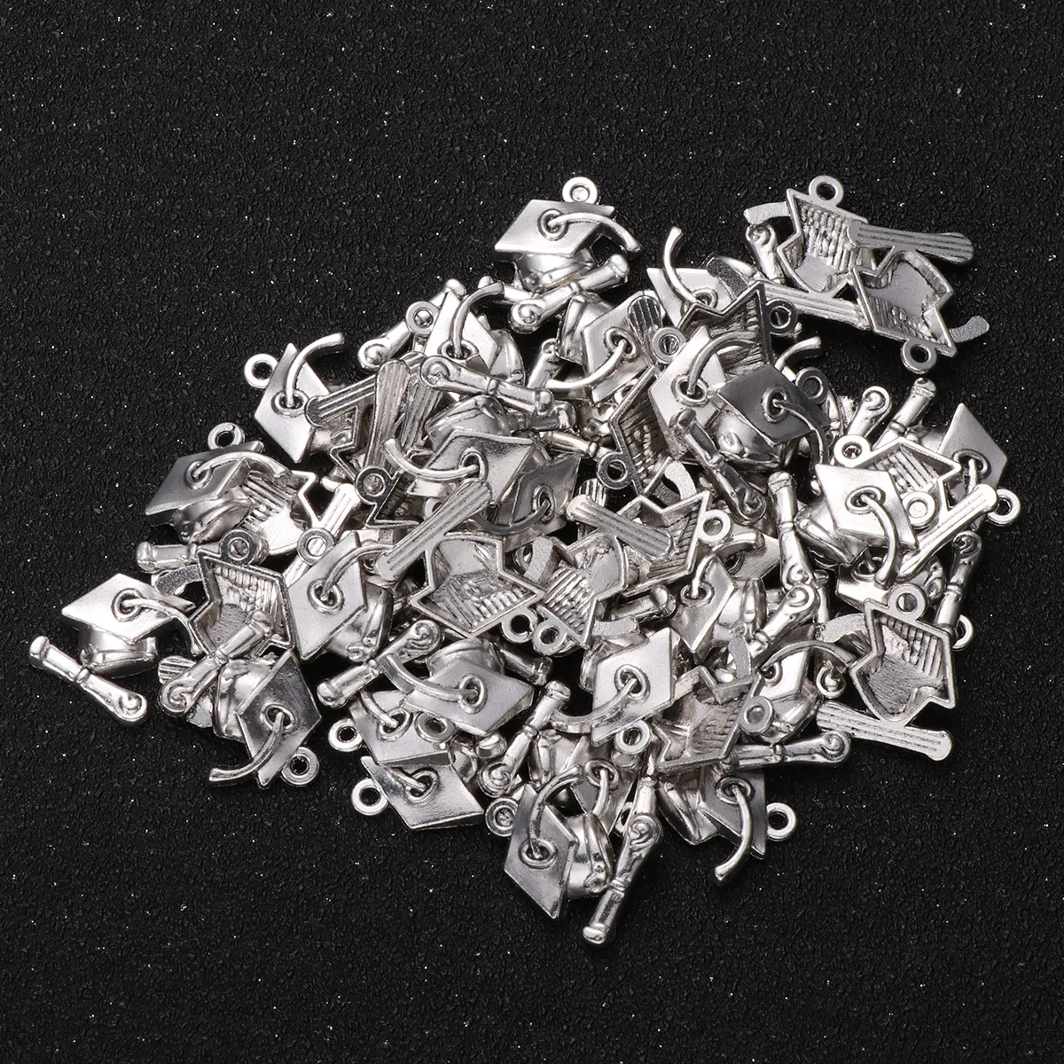 

50 Pcs Doctor Hat Charm Pendant for Necklace Bracelet DIY Jewelry Making Graduation Gifts Alloy Durability Creative Design