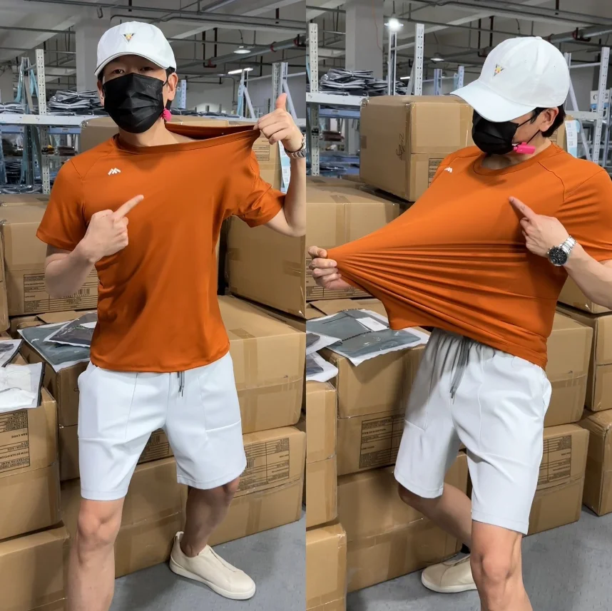 Leavo Johnson Premium Summer Sport Casual Fitness Commute Versatile Fashionable Set Couple Short Sleeve T-Shirt Shorts