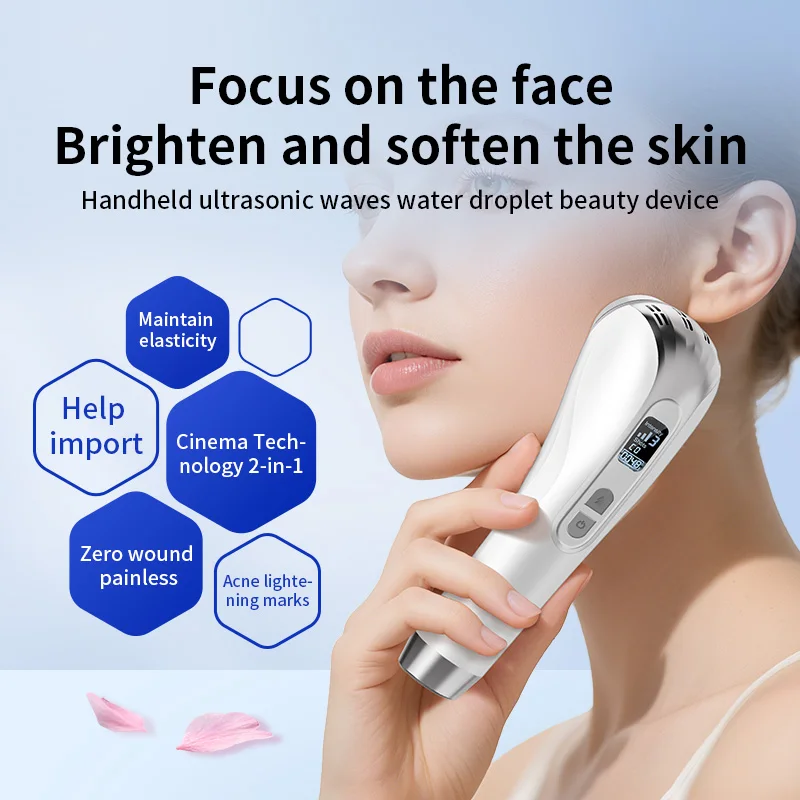 Novo dispositivo multifuncional de cuidados com a pele, 10mhz, ultrassônico, radiofrequência facial, com ems, levantamento facial, beleza, cuidados com a pele, massageador
