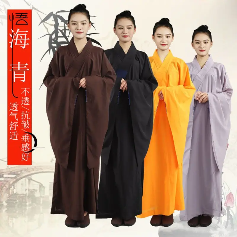 

Shaolin Buddhist Monk Robes Costume Suit Chinese Kung Fu Uniform Gown Men Women Buddhist Clothing