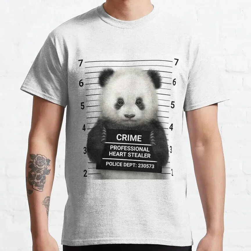 Rare Best Selling Funny Panda mugshot Classic Trendy Gift T-shirtsize  High Quality 100%Cotton Short Sleeve