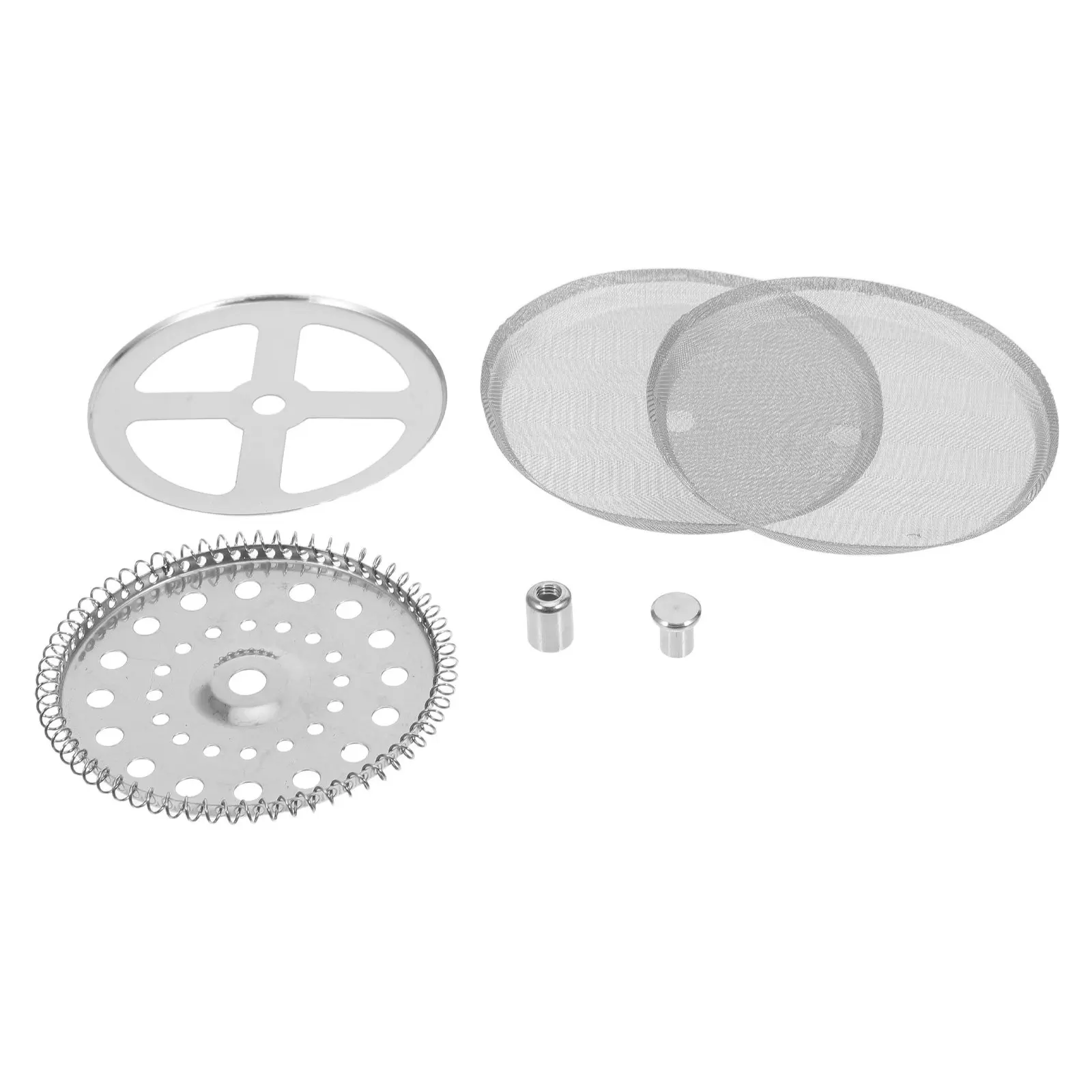 1Set Coffee Press Replacement Screen Stainless Steel Fine Mesh Filter 600Ml Press Pot Metal Filter Disc Spiral Cross Disk