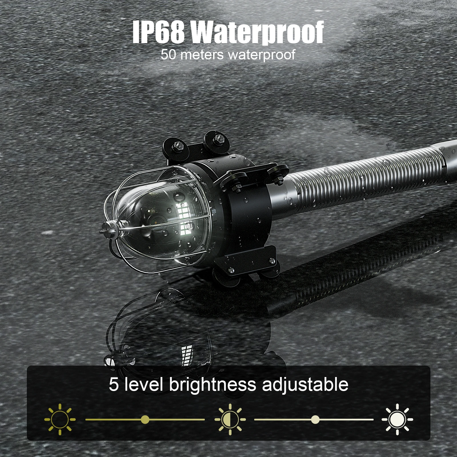 60 ملم 360 ° رأس كاميرا فحص المجاري الدوارة AHD 1080P مع 12 قطعة مصابيح LED مميزة، IP68 مقاومة للماء لأنبوب 150-600 مم #5