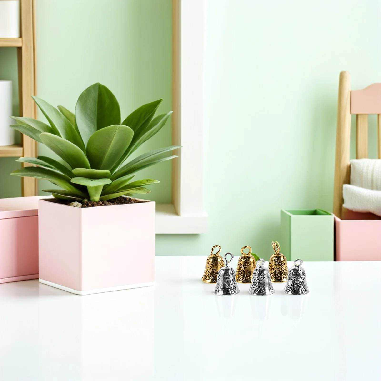 

30Pcs Rattle Bell Pendants Small Bells for Crafts Golden Mini Jingle Charms DIY Nursery Decor Mobile Christmas Tree