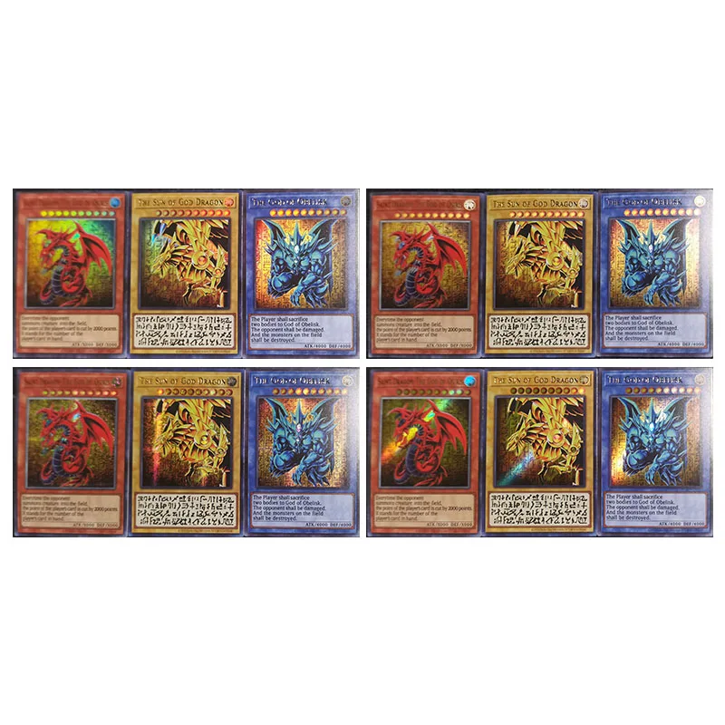 Anime Yu-Gi-Oh DIY ACG Tabletop Battle Game Collectible Card Egyptian God The Winged Dragon of Ra Toys for boys birthday present