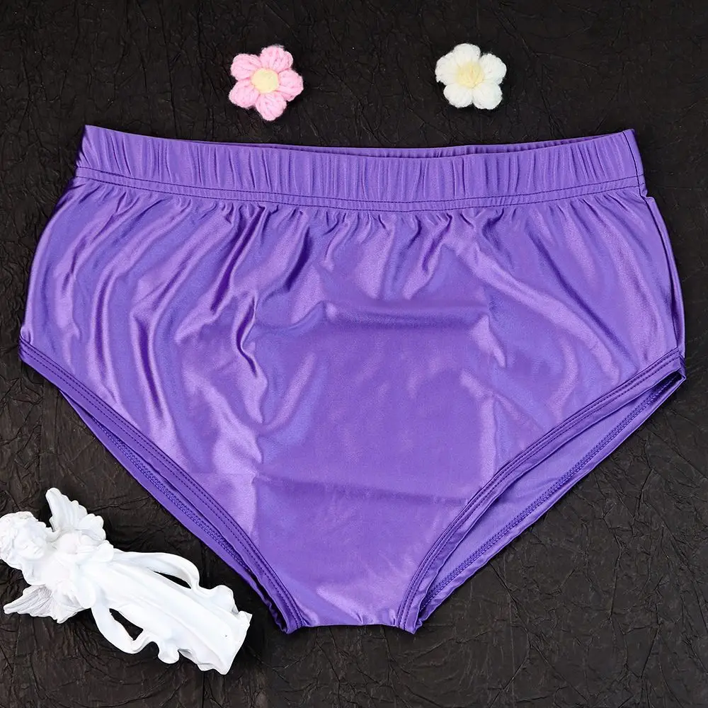 Unisex Oil Glossy Shiny Ice Silk Satin Lingerie Tight Elastic Panties Plus Size Underwear Soft Silky Sexy Briefs image 3