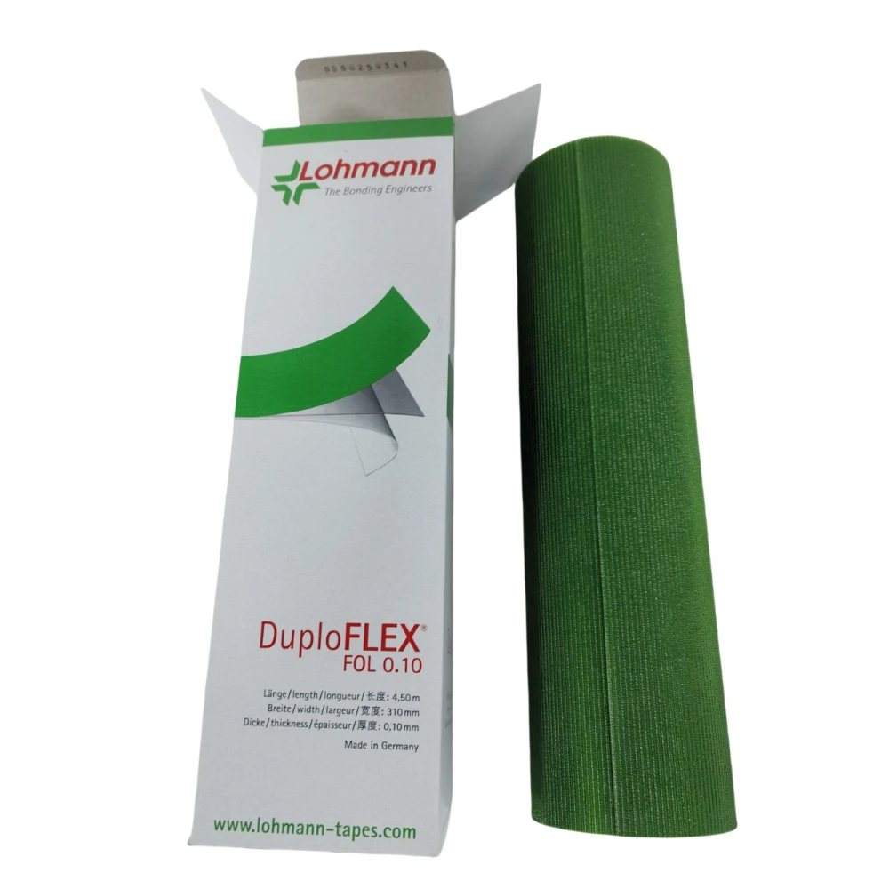 

Duploflex Fol 0.10 310mm x 4.5m Original Germany Lohmann Green Tape Double Sided Adhesive Tape
