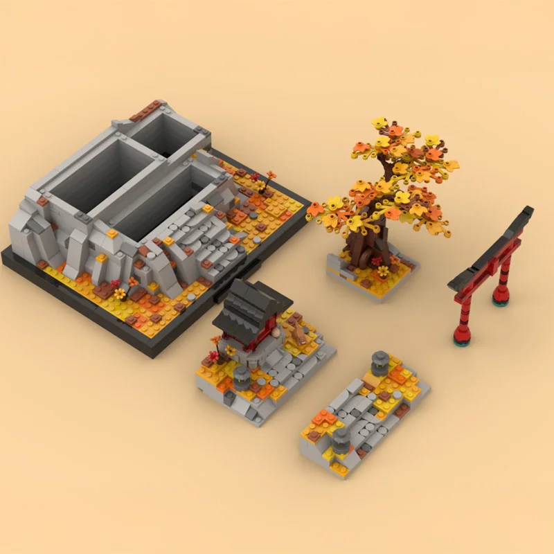 The building blocks Architecture precisely replicate the red maple landscape and secret realm of red leaf season