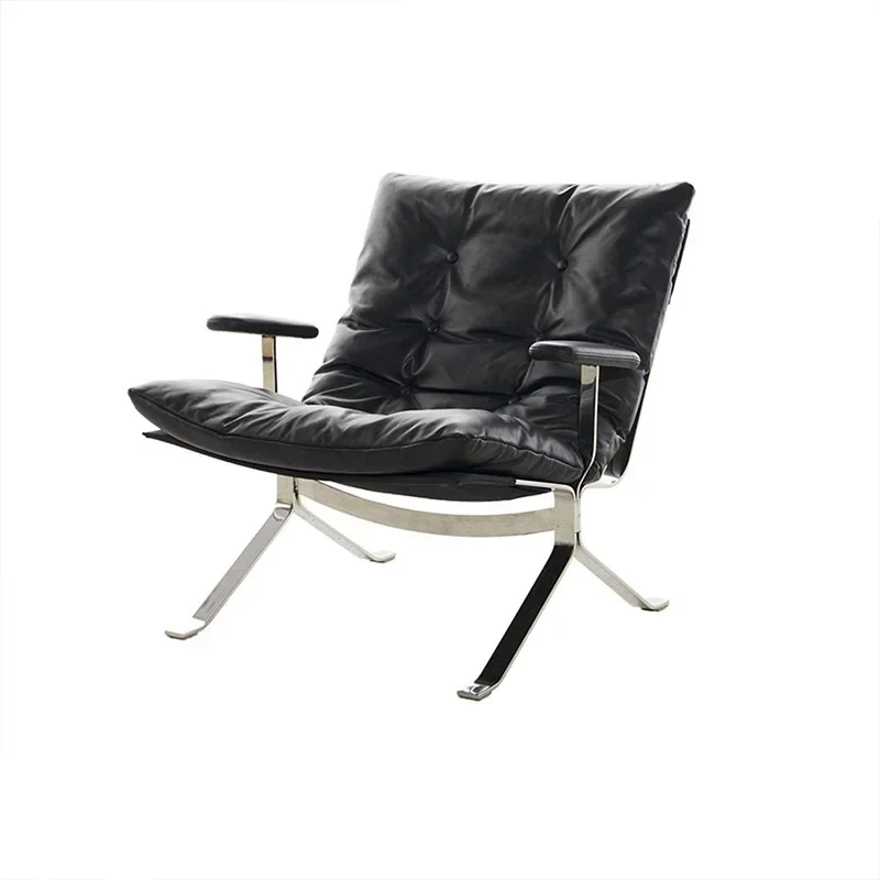 

Удобный одноместный диван-кресло из дизайнерской кожи в скандинавском стиле ваби с гусиным пухом