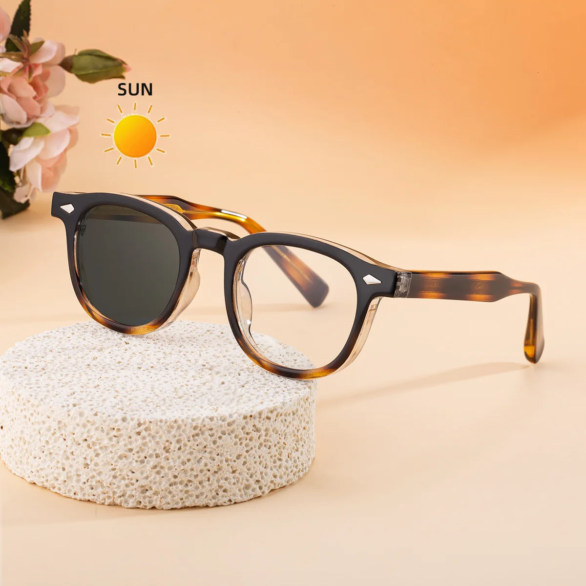 

Новые фотохромные солнцезащитные очки в европейском и американском стиле с квадратной оправой, мужские уличные модные солнцезащитные очки с пропионаловой иглой