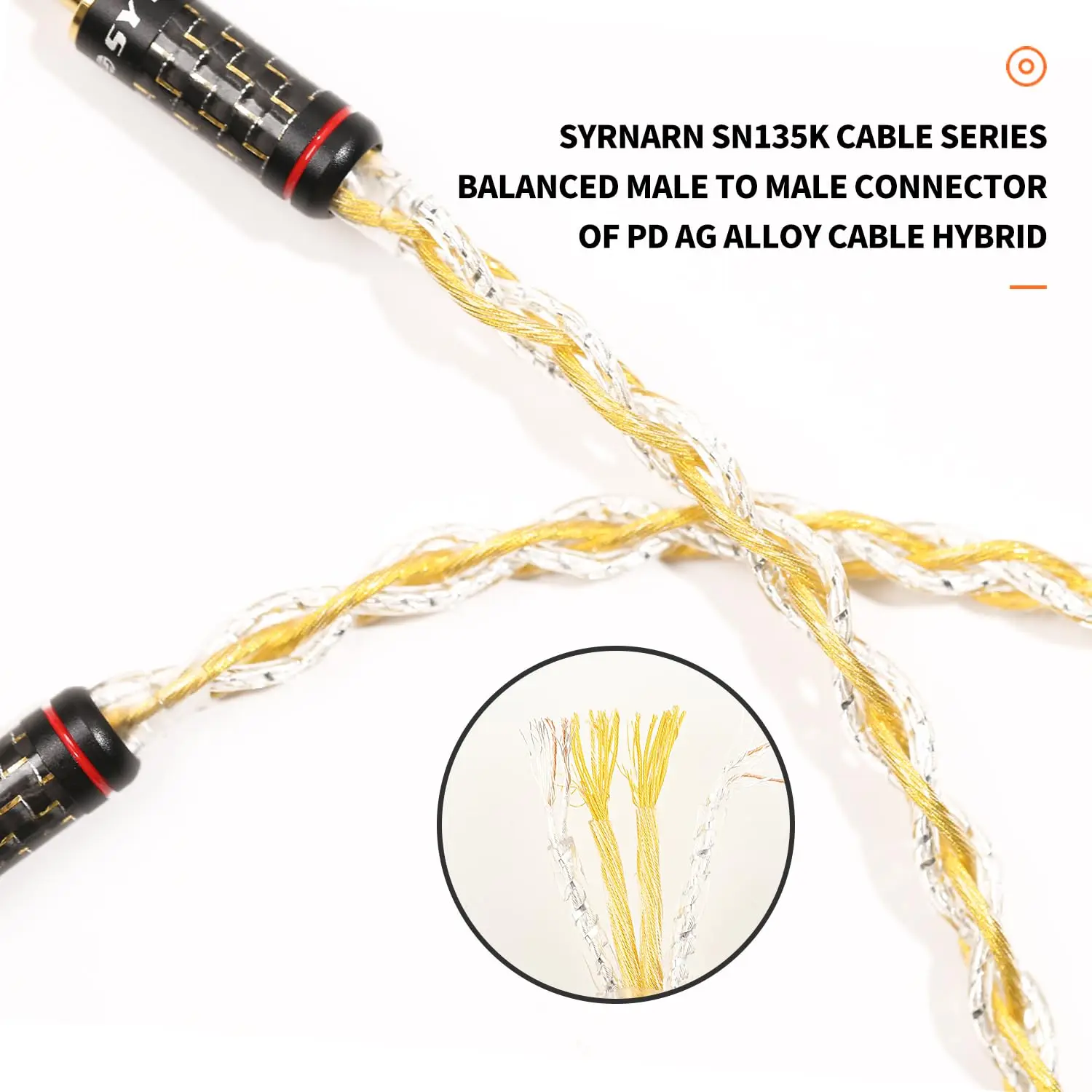 SYRNARN 7N OCC Gold Silver Hybrid 4.4 Pair 2.5 mm 2.5 to 4.4 Balanced Cable Fever Pair Recording for Audio Eadphone Amplifie