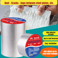 Butyl Waterproof Tape Strong Self-adhesive Tape High Temperature Resistance Aluminum Foil Thicken Tape Roof Crack Duct Repair Se