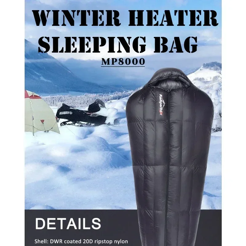 Winter Sleeping Bag Camping Oversized Down Sleeping Bag Cold-resistant -25 ℃ Warm Outdoor Ultra-light Camping Mat