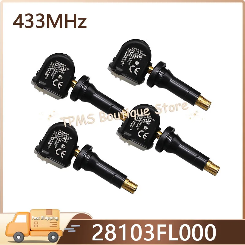 

4pcs 433MHz 28103FL000 28103FL001 28103FL003 Tyre Pressure Sensor TPMS For Subaru Ascent Crosstrek Forester Impreza Outback Wrx
