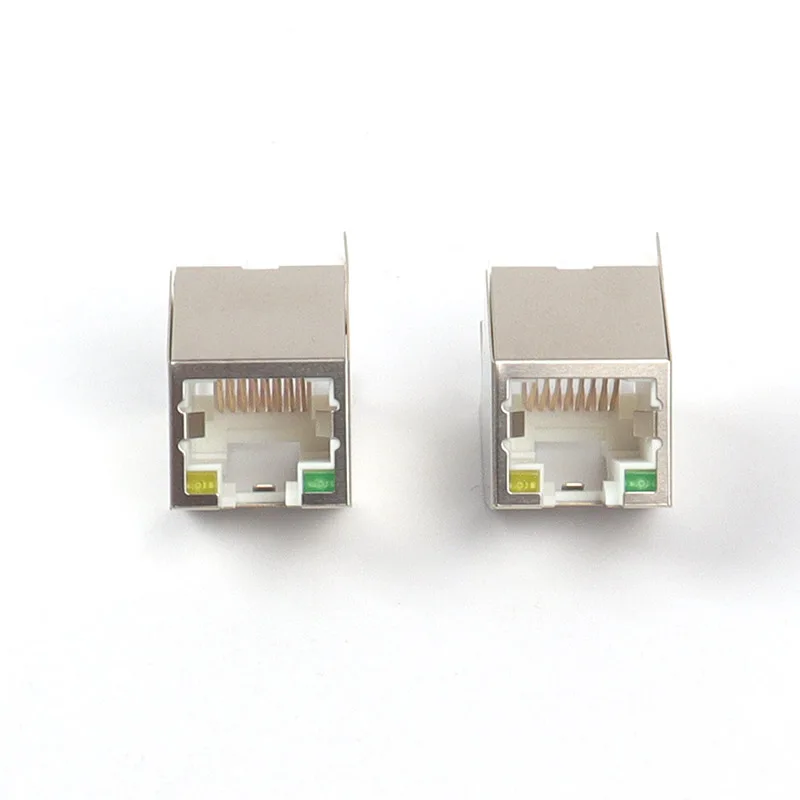 

8P8C Modular Jack 45 Degree Angle RJ45 Connector Metal Shielded with LED Enhancing Networking Experience