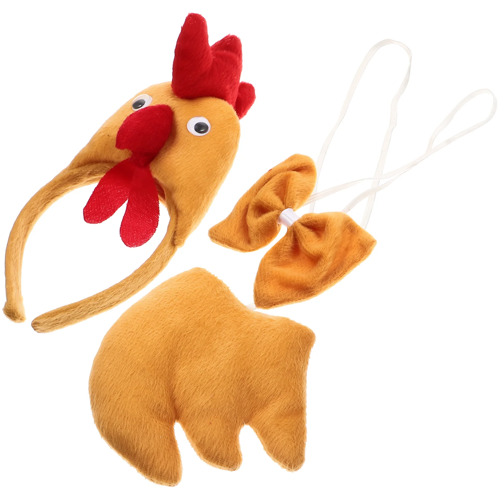 

Three-dimensional Chicken Three-piece Set Headpiece Bow Tie Tail Prop Festival Supply Easter Inflatable Halloween Costume