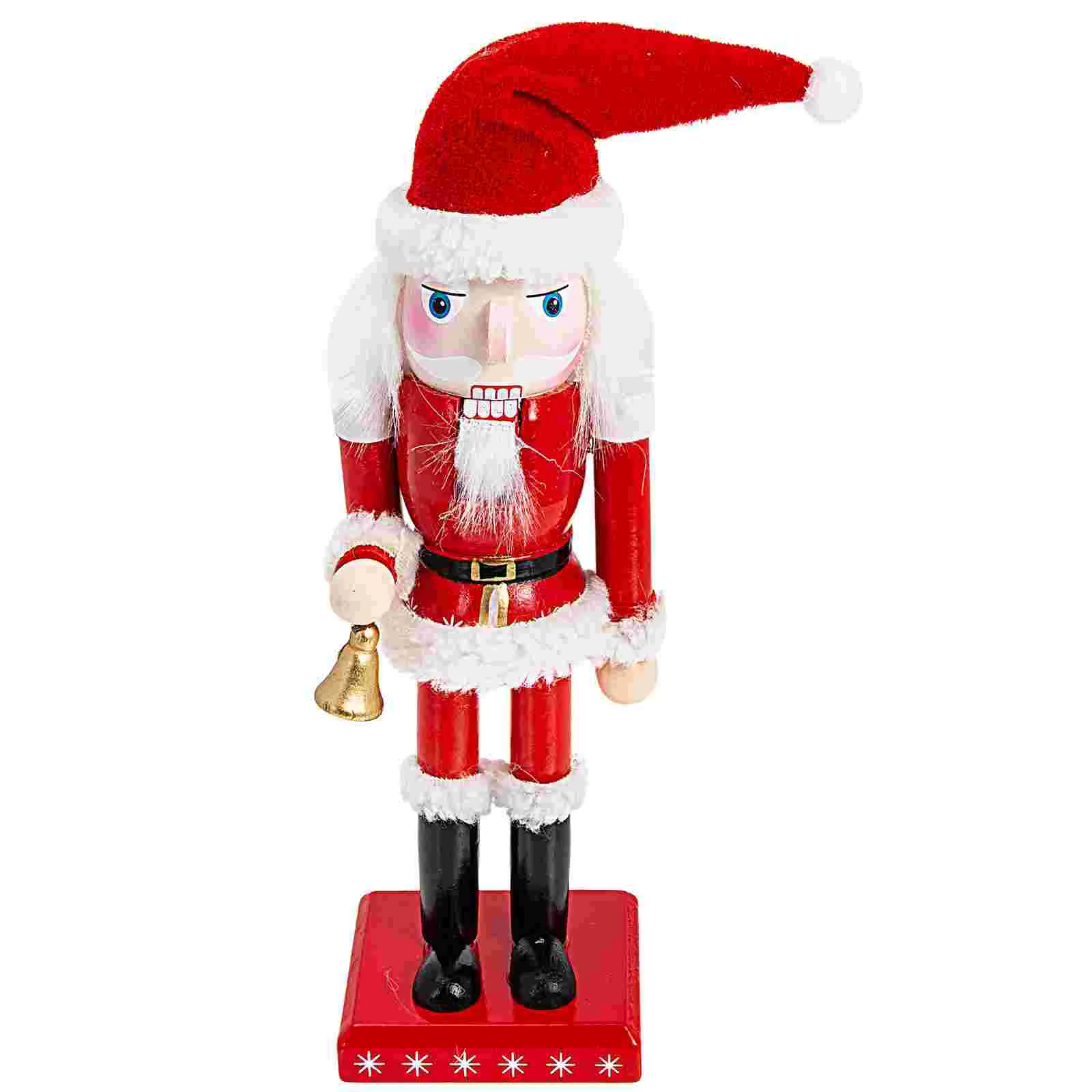 Christmas Ornament Candelabras Nutcracker Wood Puppet Xmas Santa Figure Red Work