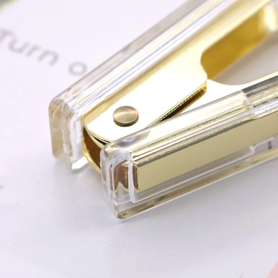 Прозрачный акриловый инструмент для удаления скоб, 2 шт., милый золотой степлер для удаления скоб, инструмент для удаления скоб для домашнего офиса, школьных настольных аксессуаров 2