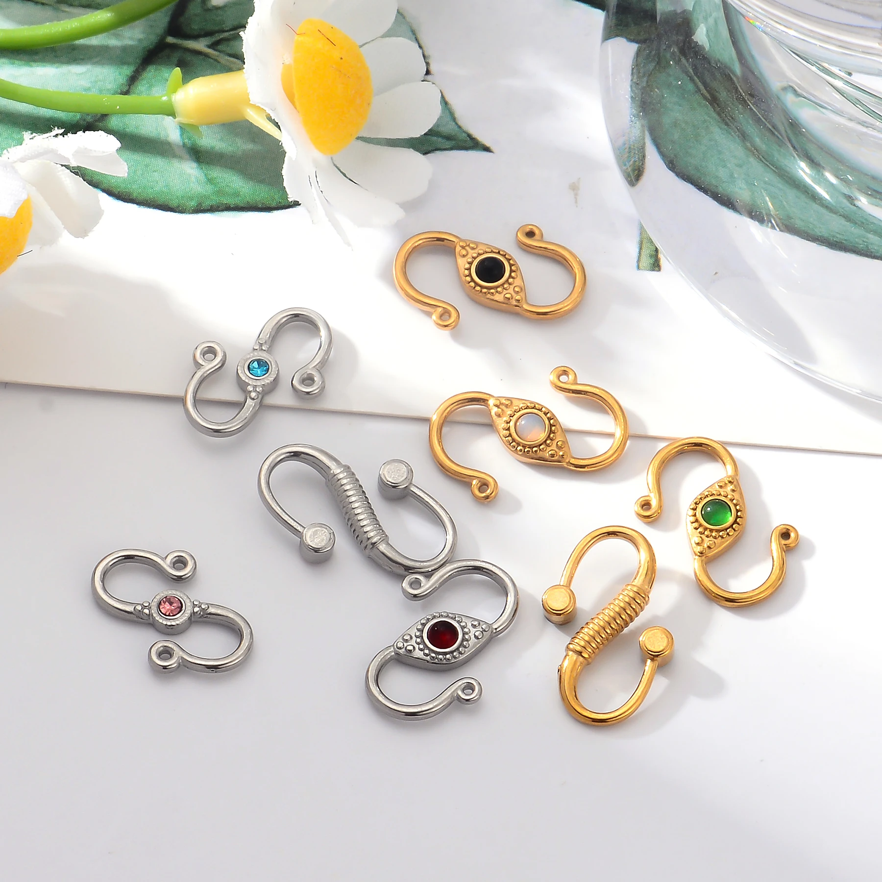 Großhandel 6 Stück Edelstahl Strass S-förmige Verschlüsse Haken Endverschluss Verbinder für Halsketten Armbänder Schmuckherstellung – Detail 6