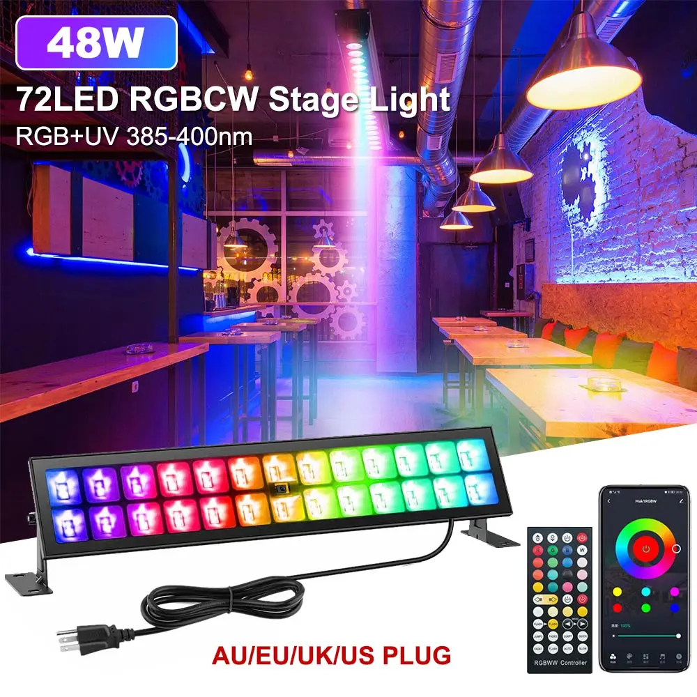 RGB UV LED floodlight DJ Disco Party Par Stage Light UV Wall Wash Light Effect Dance Bar Holiday Wedding Xmas Halloween Decorate