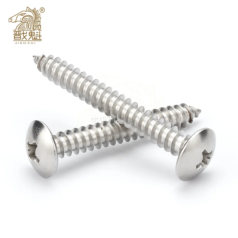 20/55pcs Cross Recessed Truss Head Self-tapping Screw 304 Stainless Steel M3 M4 M5 M6 Phillips Mushroom Head Wood Screw