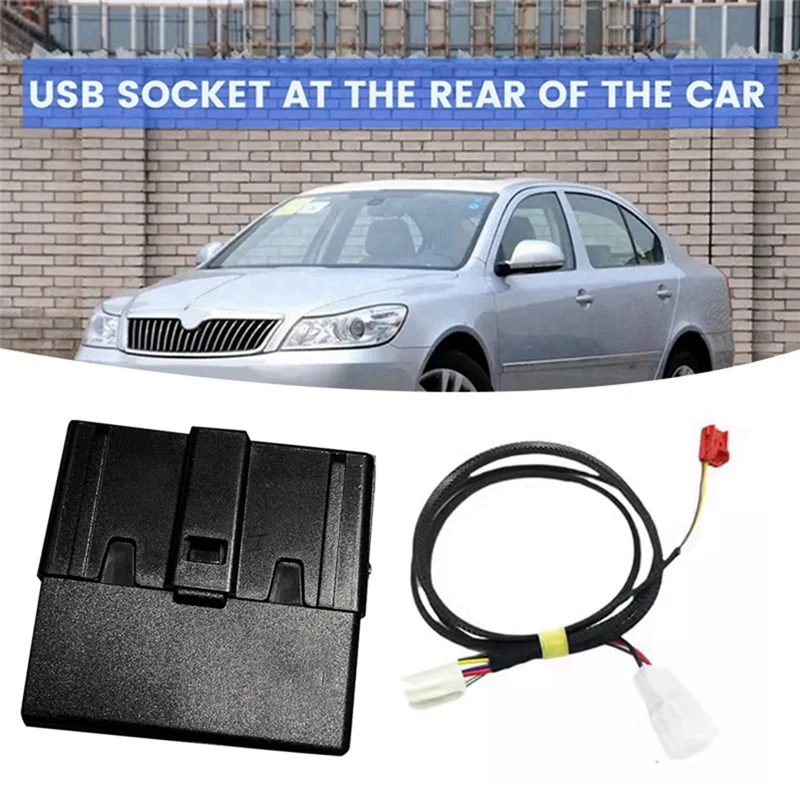 Car Rear Seat Armerst USB Adapter Type-C Socket With Harness 5QD035726L For VW CC Passat Tiguan Skoda Kodiaq Octavia