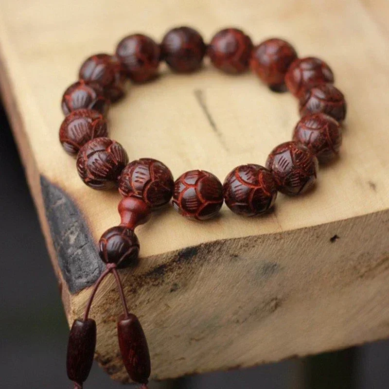 Africa Zambia Pterocarpus Santalinus Bracelet 20mm Buddhist Prayer Meditation Bracelet Crafts Men Hand Bead High Oil Density