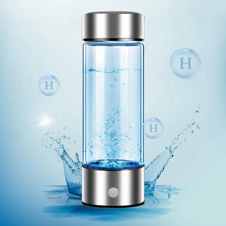 Wholesale Glass Stainless Steel Black Alkaline 450Ml Hydrogen-Rich Water Cup Hydrogen Rich Water Bottle