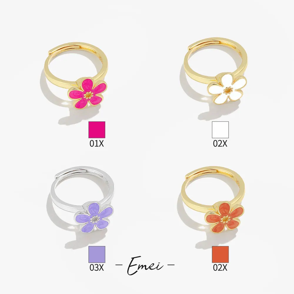 White/Purple Daisy Ring Fidget Spinner French Elegant Anxiety And Stress Relief Rings 2024 New Fashion Gold Plated Jewelry anill