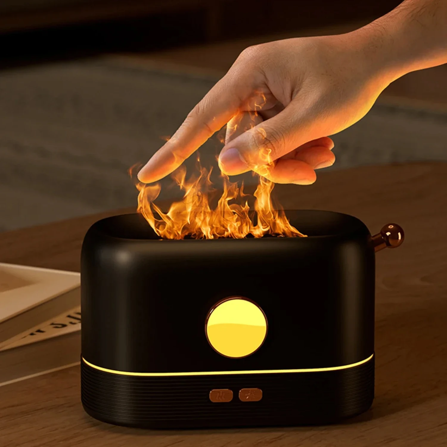 

200ML Flame Diffuser USB Air Diffuser Humidifier With 3 Colors Essential Oil Flame Lamp Difusor Night Light