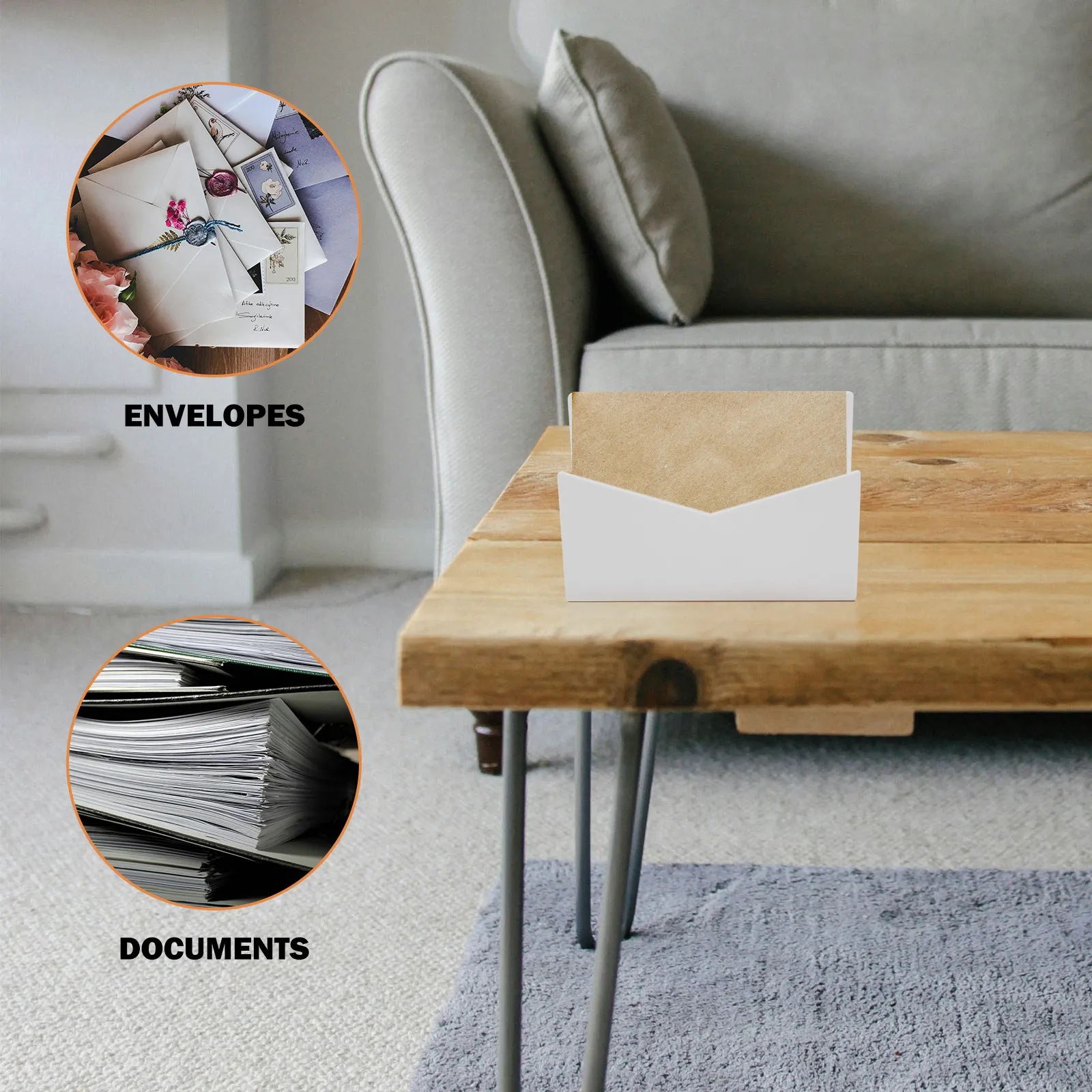1Set Acrylic Mail Holder Desktop Organizer Clear Letter Sorter for Office Home School Desk Countertop Envelope Postcard File